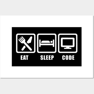 Eat Sleep Code Graphic Posters and Art